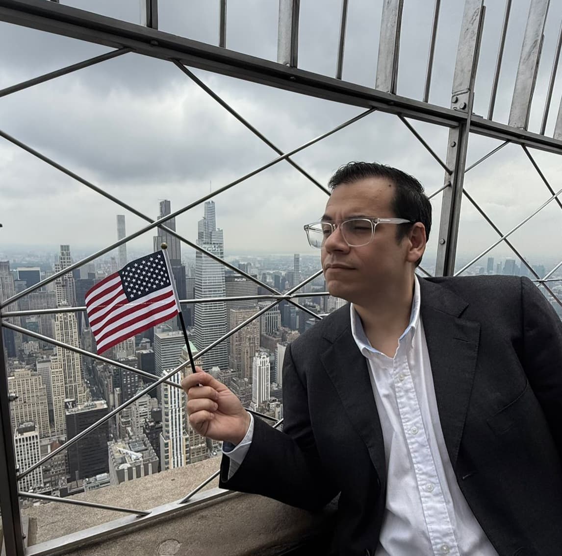 Juan Wiley on top of the Empire State Building, July 2025